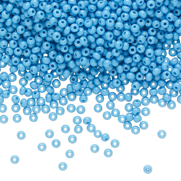 Seed bead, Preciosa Ornela Czech glass, pkg/50g, #11 rocaille, opaque turquoise, (63050). image number 0