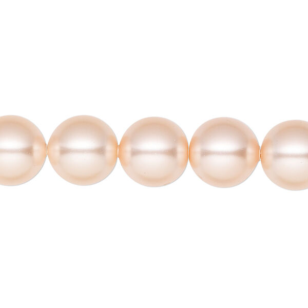 Pearl 25pk peach, Crystal Passions® 10mm round 5811 image number 0