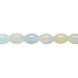 Amazonite 1pkg1, oval bead natural 15.5-16 inch 8x6mm