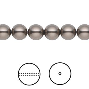 Pearl 250pk brown, Swarovski® 8mm round 5810