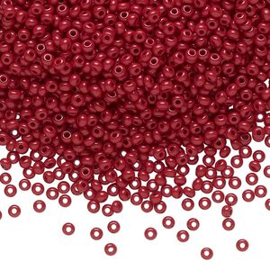 Seed bead, Preciosa Ornela Czech glass, pkg/500g, #11 rocaille, opaque red coral, (93310).