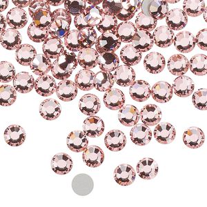 Flat back, Dance With Me™ crystal rhinestone, light rose, foil back, 4.6-4.8mm rose, SS20. Sold per pkg of 144 (1 gross).