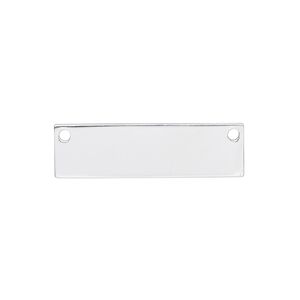Link, sterling silver, 28x8mm single-sided flat rectangle blank. Sold individually.