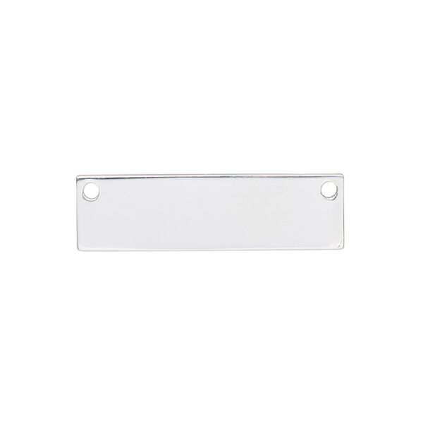Link, sterling silver, 28x8mm single-sided flat rectangle blank. Sold individually. image number 0
