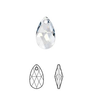 Drop 2pk crystal blue shade, Crystal Passions® 16x9mm pendant pear 6106