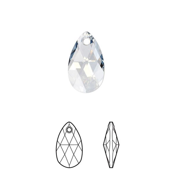 Drop 2pk crystal blue shade, Crystal Passions® 16x9mm pendant pear 6106 image number 0