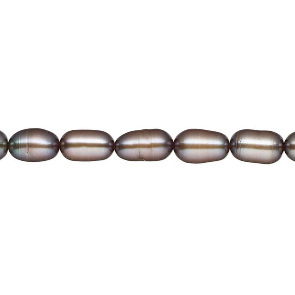 Pearl, cultured freshwater (dyed), dark steel blue, 4-5mm rice, C+ grade, Mohs hardness 2-1/2 to 4. Sold per 15-inch strand. image number 0