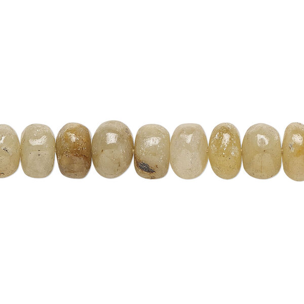 Bead, honey sapphire (natural), 7x4mm-8x6mm hand-cut rondelle, C grade, Mohs hardness 9. Sold per 14-inch strand, approximately 65 beads. image number 0