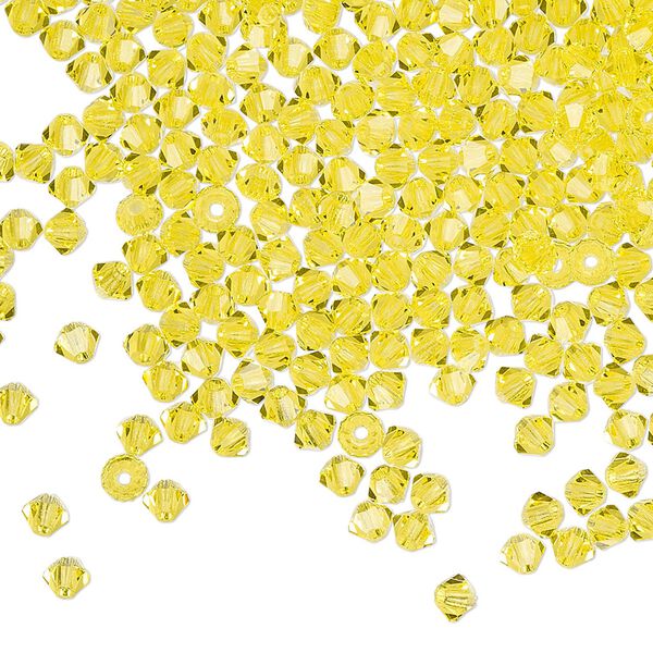 Bead 144pk citrine, Preciosa Czech crystal 3mm bicone image number 0