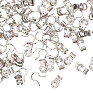 Ball chain connector, nickel-finished "pewter" (zinc-based alloy), 7x4mm, fits 2mm ball chain. Sold per pkg of 100.