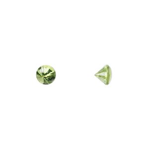 Peridot 1pkg2, buffed top hand-cut faceted round gem natural 6mm