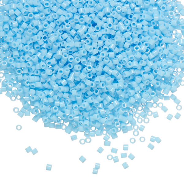 Seed bead, Delica®, glass, pkg/50g, #15 round, opaque turquoise blue (DBS-0725). image number 0