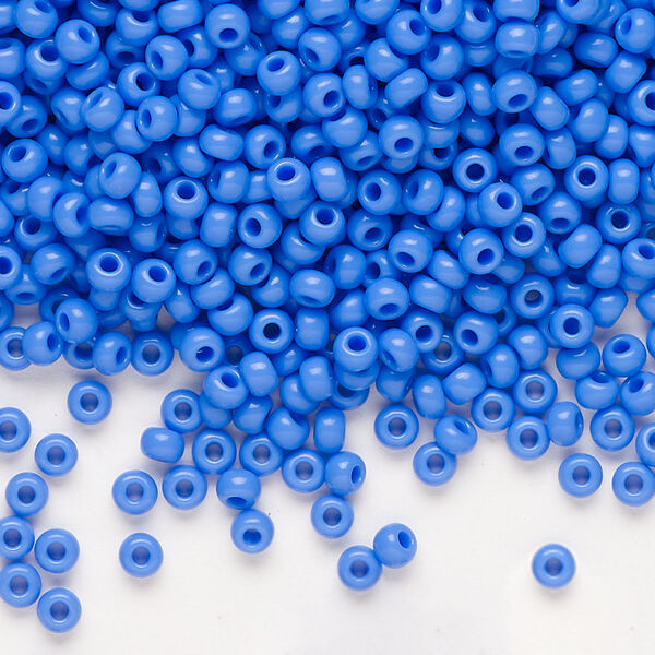 Seed bead, Preciosa Ornela Czech glass, pkg/50g, #8 rocaille, opaque medium blue, (33040). image number 0