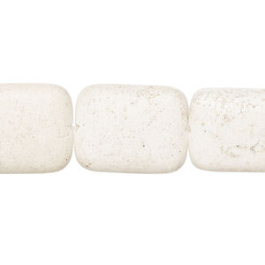 Magnesite 1pkg1, puffed rectangle bead natural, 15 inch 18x13mm-20x16mm