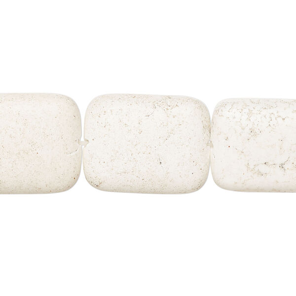 Magnesite 1pkg1, puffed rectangle bead natural, 15 inch 18x13mm-20x16mm image number 0