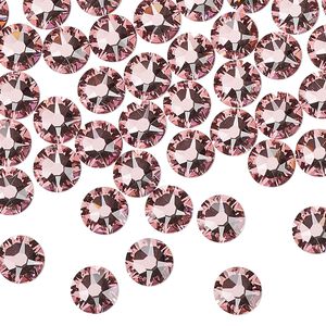 Flat back 288pk light rose foil back, Swarovski® 6.32-6.5mm rose round SS30 2088