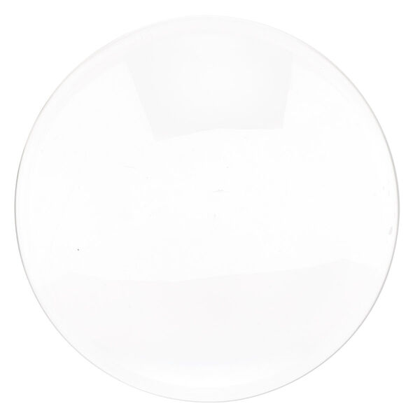 Cabochon, glass, transparent clear, 35mm non-calibrated round. Sold per pkg of 4. image number 0