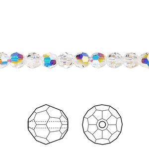 Bead 12pk crystal AB, Crystal Passions® 5mm round 5000