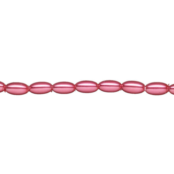 Pearl 1pk pink, Celestial Crystal® 6x3.5mm rice 15.5-16 inch image number 0