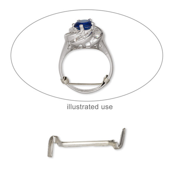 Ring guard, 12KtW white gold-filled, small, fits 2.5mm wide shanks. Sold per pkg of 2. image number 0