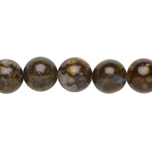Brown opal 1pkg1, round bead 15.5-16 inch 10mm