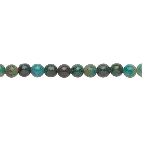 Bead, chrysocolla (stabilized), 4mm round, B grade, Mohs hardness 2 to 4. Sold per 15-1/2" to 16" strand. image number 0