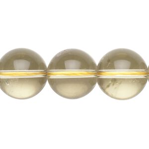 Chardonnay quartz 1pkg1, round bead 15 inch 14-16mm