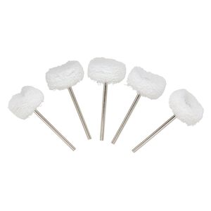 Fiber wheel, steel and nylon, white, extra fine, 1-3/4 inch with 3/32 inch mandrel diameter and 7/8 inch head. Sold per pkg of 5.