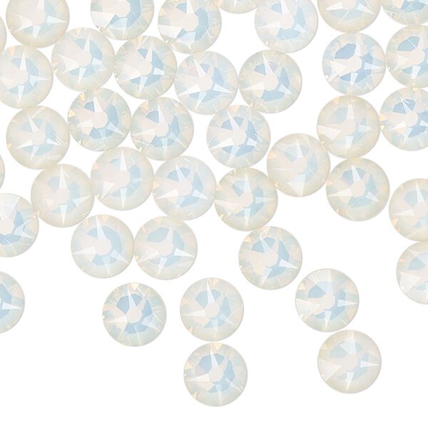 Flat back 144pk white opal foil back, Crystal Passions® 6.32-6.5mm rose round SS30 2088 image number 0