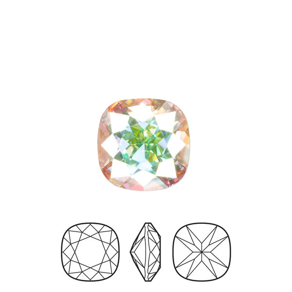 Fancy stone 144pk crystal AB foil back, Preciosa MAXIMA Czech crystal rhinestone 12mm cushion square image number 0
