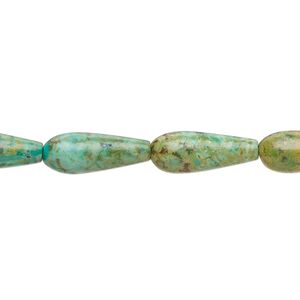 Turquoise 1pkg1, teardrop bead 15.5-16 inch 15x6mm-16x6mm