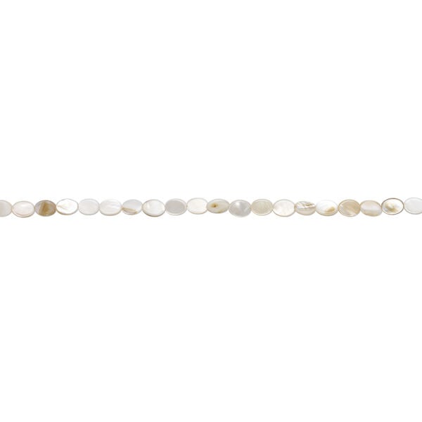 Mother-of-pearl shell 1pkg1, puffed oval bead 15 inch 11x8mm-12x9mm image number 1