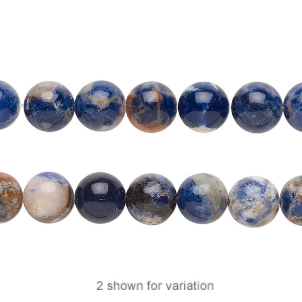 Bead, orange sodalite (natural), 8mm hand-cut round, B grade, Mohs hardness 5 to 6. Sold per 15-1/2" to 16" strand. image number 0