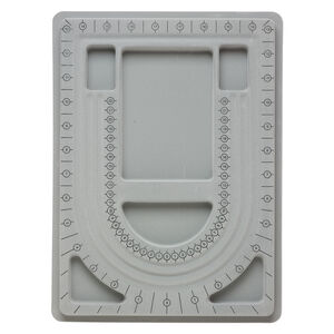 Bead board, flocked plastic, grey, 13 x 9-3/4 inch rectangle. Sold individually.