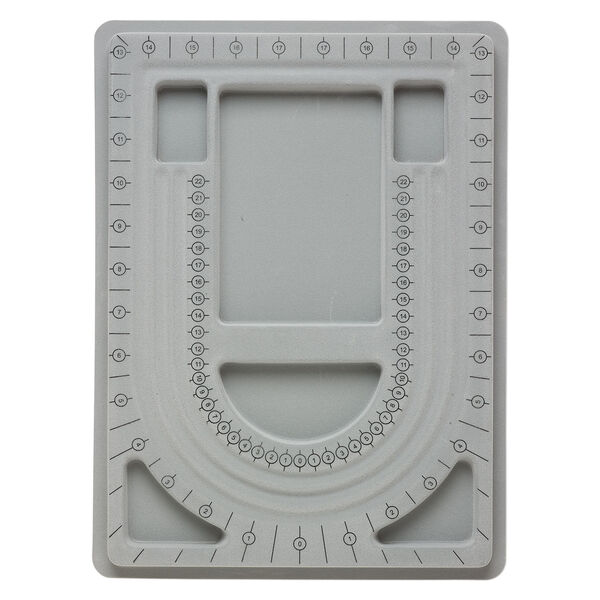 Bead board, flocked plastic, grey, 13 x 9-3/4 inch rectangle. Sold individually. image number 0