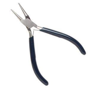 Pliers, EUROTOOL®, round-nose, stainless steel and rubber, 4-1/2 inches. Sold individually.