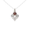 Garnet / sterling silver 1pkg1, antiqued heart drop natural 14x11mm image number 0
