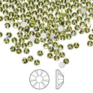 Flat back 1440pk limecicle foil back, Preciosa MAXIMA Czech crystal hotfix rhinestone 2.7-2.9mm chaton rose round SS10