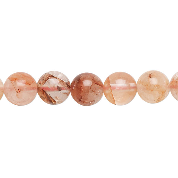 Bead, hematoid quartz (natural), 8mm round, B grade, Mohs hardness 7. Sold per 15-1/2" to 16" strand. image number 0