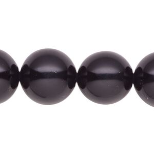 Pearl 1pk black, Celestial Crystal® 16mm round 15.5-16 inch