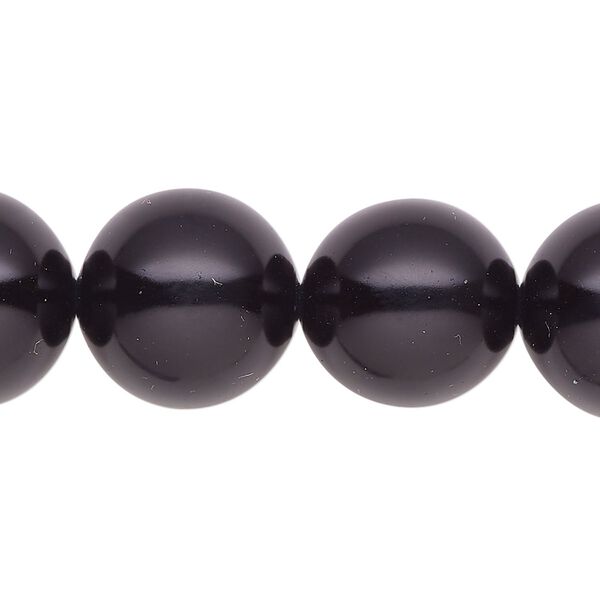 Pearl 1pk black, Celestial Crystal® 16mm round 15.5-16 inch image number 0