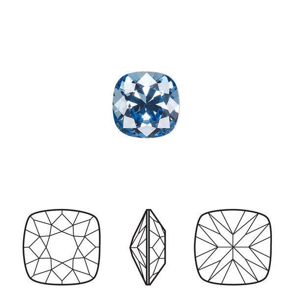 Fancy stone 2pk cool blue foil back, Crystal Passions® Regenerated 10mm cushion 4470 image number 0