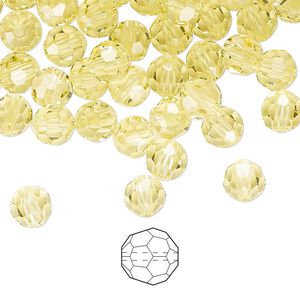 Bead 24pk jonquil, Preciosa Czech crystal 6mm round