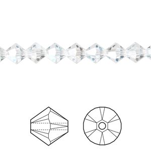 Bead 360pk crystal moonlight, Swarovski® 6mm XILION bicone 5328