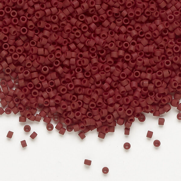 Seed bead, Delica®, glass, pkg/7.5g, #11 round, opaque matte currant (DB-1584). image number 0