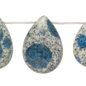 K2 "jasper" 1pkg5, hand-cut top-drilled flat teardrop bead natural graduated 23x17mm-30x21mm
