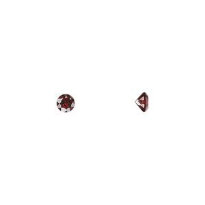 Almandite garnet 1pkg4, hand-cut faceted round gem natural 4mm
