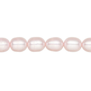 Freshwater pearl 1pkg1 rice, 15 inch blush 7mm cultured
