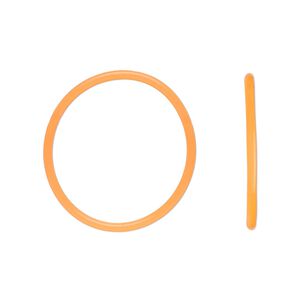 Component, Oh! Ring™, silicone, neon orange, 25mm round with 22mm hole. Sold per pkg of 50.