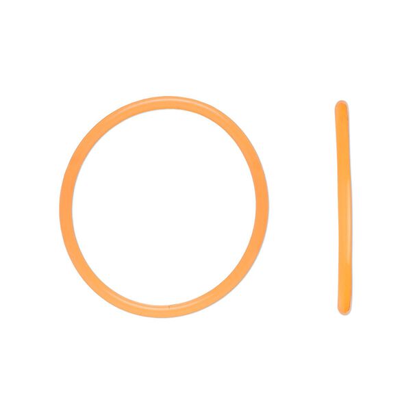 Component, Oh! Ring™, silicone, neon orange, 25mm round with 22mm hole. Sold per pkg of 50. image number 0